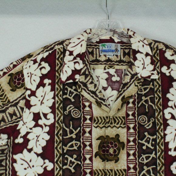 Styled by RJC Shirt Mens 2XL Hawaiian Floral Shirt  Made in Hawaii - Picture 3 of 11